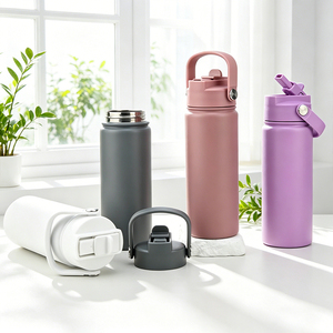 Custom Stainless Steel Tumbler 18oz sports Water bottles Sweat-proof Multi-color Insulated Sports Flask with Straw - Product Image 1