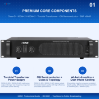 Amplificateur professionnel 2 canaux 2U pour montage en rack 500W *2 8ohm avec sortie SPEAKON HG-A2500 pour système de sonorisation Line Array et tournées