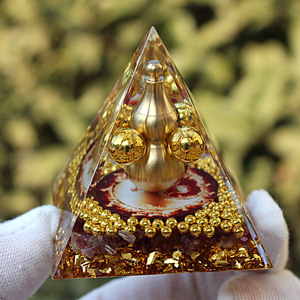 Pyramide en résine époxy en forme de gourde et de galet de cristal, faite à la main, pour décoration intérieure et ornement de bureau, 5cm 8cm 6cm 10cm 15cm - Product Image 4