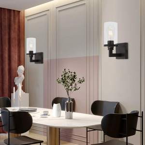 <span class=keywords><strong>Applique</strong></span> da Parete Moderna a 3 <span class=keywords><strong>Luci</strong></span> in Ottone Nero e Oro con Vetro Trasparente per Illuminazione Bagno - Product Image 5