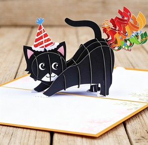 <span class=keywords><strong>Carte</strong></span> de vœux pop-up 3D chat fait main en gros avec confettis et motif fumigène, taille et logo personnalisables, <span class=keywords><strong>carte</strong></span> en papier avec enveloppe pour anniversaire - Product Image 5