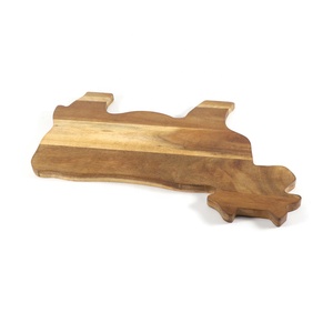 Tagliere da portata in legno di Acacia a forma di mucca vassoio per pane in legno massello piatto per salumi tagliere per Pizza tagliere per formaggi in legno - Product Image 6