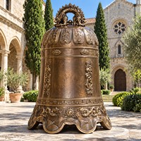 Sculpture de cloche antique en bronze, laiton et cuivre, grande cloche de temple personnalisée pour hôtel, cour, jardin, musée, place publique