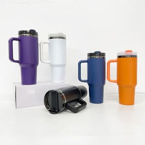 Gobelet isotherme sous vide plaqué, revêtement poudré, noir miroir, 40 oz, avec poignée, pour Halloween, entrepôt US - Product Image 3