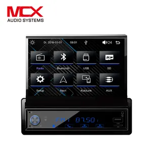 MCX Único Din Pioneer Car Android 1 Din Rádio Fm Converter Sistema Dvd Player Retrátil Touch Screen Gps Sistema Com Bluetooth