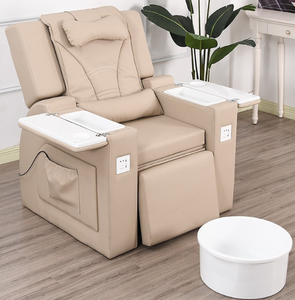 Fauteuil de réparation des pieds en cuir portable et personnalisable pour spa, avec dossier réglable, idéal pour les massages et les salons de manucure - Product Image 1