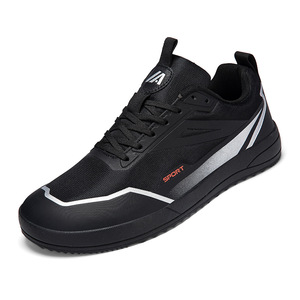 Zapatillas deportivas de hombre de talla grande 4E con horma ancha - Parte superior de malla, entresuela de PVC, suela de goma, con cordones, diseño minimalista, tendencia de moda, otoño - Product Image 5