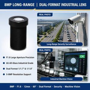 Objectif industriel EFL 12 mm haute <span class=keywords><strong>définition</strong></span> 12MP 8MP 5MP, compatible avec les capteurs 1/1.7" 1/1.8" MJOPTC - Product Image 4