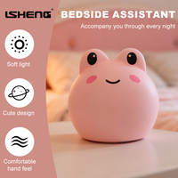 Capteur de lumière Clap en caoutchouc pour animaux aux grands yeux Contrôle de la couleur changeante Dimmable Blanc chaud Batterie rechargeable Moderne Petite nuit