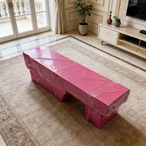 Banc à chaussures rose, tabouret artistique irrégulier, siège <span class=keywords><strong>d</strong></span>'<span class=keywords><strong>entrée</strong></span> de luxe en fibre de verre brillante, ottoman de mobilier créatif - Product Image 2