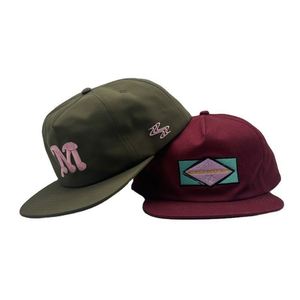 Custom High Quality Unstructured Fashion Cotton Baseball 5 Panel Flat Bill Snapback <b>Hat</b> - Product Image 4