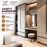 Magnifique armoire intégrée Zunteng Slim en aluminium noir pour chambre principale de manoir moderne