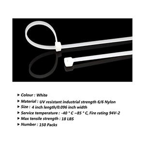 Фабричный запас, черно-белый <span class=keywords><strong>pa66</strong></span>, самоблокирующийся нейлоновый кабельный стяжка, пластиковые стяжки на молнии - Product Image 4