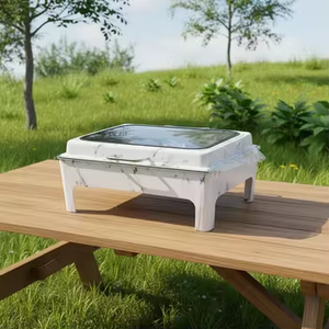 Equipo de Catering Comercial, Recipiente para Calentar Comida de Acero Inoxidable con Ventana de Vidrio, Capacidad de 9L, Calentamiento con Alcohol, Control Manual de Temperatura - Product Image 6