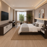 Ensemble complet de mobilier de chambre d'hôtel : lit, table de chevet, armoire, bureau pour hôtels africains 3-5 étoiles, MOQ 5 ensembles, usine OEM ODM