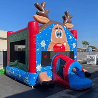 Décorations de Noël gonflables commerciales en PVC avec notre traîneau gonflable du Père Noël