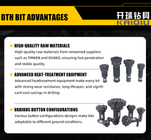 Kaiqiu chất lượng hàng đầu áp suất không khí thấp nút đá CIR110-110mm <span class=keywords><strong>DTH</strong></span> búa bit - Product Image 2