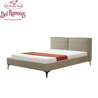 Vente en gros de têtes de lit capitonnées en velours et en cuir, taille Queen et King, avec matelas