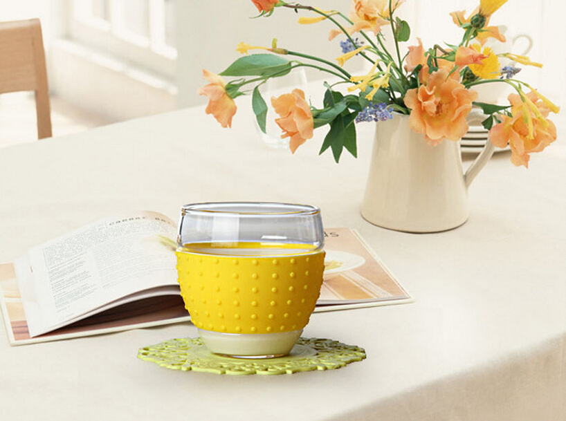 Double Wall Glass Tumbler Insulated Tea Coffee Mug & Lid, Hand Blown Glass 450ml/600ml