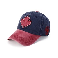 Nouveau Style rétro 5 panneaux Denim en détresse casquette de Baseball Canada drapeau patchs 3D broderie OEM casquette de sport sergé/maillot porté porté
