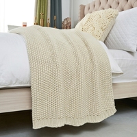 Couverture de canapé tricotée personnalisable de style européen et américain pour la climatisation, la sieste, le camping et l'utilisation par les bébés - Toutes saisons