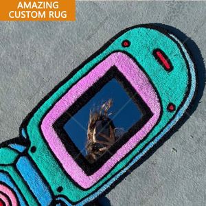 Alfombra de área tuftada de acrílico con forma personalizada, diseño de alfombra troquelada a medida, alfombra de letras pequeñas al por mayor, tejida, 4kg/m² - Product Image 2