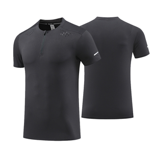 <span class=keywords><strong>Maglia</strong></span> sportiva da uomo con cerniera girocollo manica corta girocollo Casual lavorato a <span class=keywords><strong>maglia</strong></span> con stampa digitale - Product Image 3