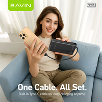 BAVIN PC1135 10000mah 22.5W Ultra Mince Portable Mobile Phone Power Bank avec Nylon Type C Usb Cable