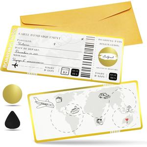 Gratta e vinci personalizzati con busta d'oro e timbratura in argento per regalo di compleanno buono viaggio per luna di miele sorpresa - Product Image 1