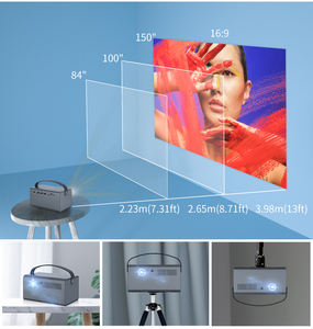 Projecteur Android <span class=keywords><strong>Windows</strong></span> double systèmes 600 ANSI Lumens LCD Home Cinéma Projecteur portable intelligent - Product Image 4