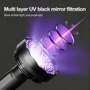 WOSEN Black Filter Lens Multi Function 128 <b>Led</b> Lamp Beads Aluminum Alloy Anti Document Verification Uv <b>Flashlight</b> - Product Image 3