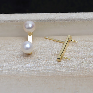 Wenchi S925 <b>Silver</b> Necklace <b>Set</b> Earring <b>Ring</b> Double Bead Accessory 9-10 Pearl Empty Holder DIY Gold Plated Jewelry Findings - Product Image 3