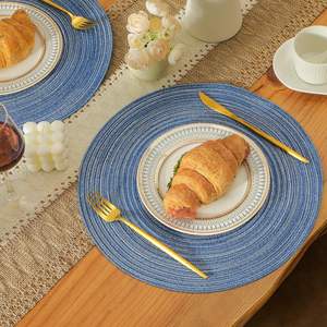 แผ่นรองจานสานผ้าฝ้ายทรงกลมขนาด 15 นิ้ว สำหรับคริสต์มาส งานแต่งงาน หรือใช้ในครัว คุณภาพดี หรูหรา ซักได้ ขายส่ง - Product Image 4