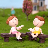 Nouvelle arrivée amoureux souriants décor à la maison Microlandschaft Figurine petits ornements Mini poupée de dessin animé