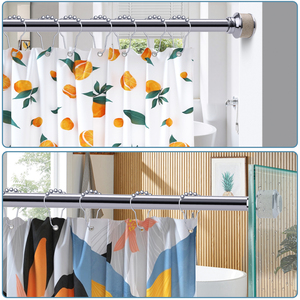 <span class=keywords><strong>Tringle</strong></span> à rideau de douche télescopique longue réglable en fer moderne avec conception d'angle aucun <span class=keywords><strong>perçage</strong></span> requis - Product Image 5