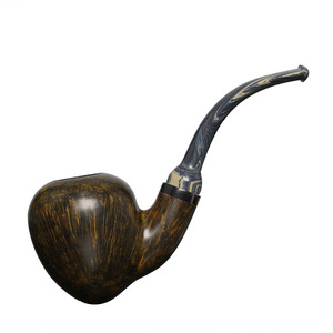 Muxiang Handmade Solid Wood Bent Tobacco Pipe Traditional Smoking Accessory for Men - Product Image 5