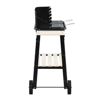 Chariot de barbecue en acier avec roues pour charbon de bois, portable, pour jardin, extérieur, camping et fêtes