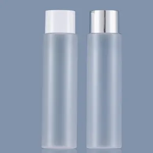 Portable Travel High End Frosted 100ml/120ml/150ml Skin Care Lotion Cream Serum Transparent Cylinder Toner Bottle