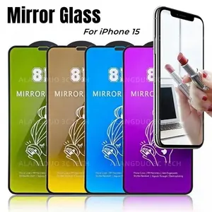 Spiegelglas für iPhone 15 14 13 12 11 Pro Max 14 plus Premium Make Up Displays chutz folie aus gehärtetem Glas für iPhone 15pro
