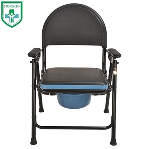 Silla de inodoro Hopemed con asiento y tapa plegable para uso doméstico - Product Image 3