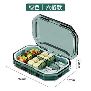 Portable 6 compartiments voyage pilule organisateur étanche à l'humidité en plastique quotidien médecine cas vitamines huile de poisson poche sac à main - Product Image 5