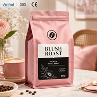 Großhandel: Kundenspezifische wiederverschließbare Kaffeetüten mit Reißverschluss, flachem Boden, 12oz, 250g, 500g, Standboden-Design für kommerzielle Kaffeebohnenverpackungen