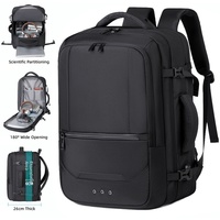 Sac à dos de voyage professionnel extensible en Oxford avec port de chargement USB et compartiment pour ordinateur portable pour homme, idéal pour les trajets quotidiens, le travail et l'école
