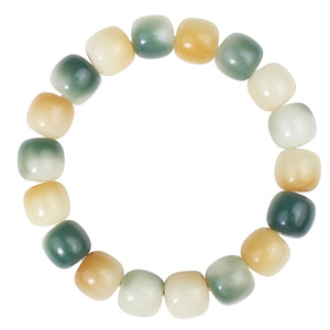 Pulsera de raíz de Bodhi Putigen, 18 cuentas, verde, amarillo, melocotón, 11x12mm, joyería unisex para uso diario - Product Image 5