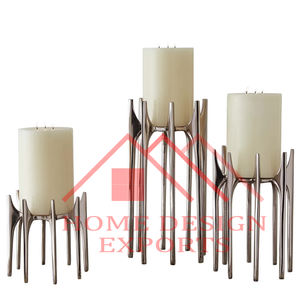 Home Decorations Hot Selling Aluminium <b>Candle</b> <b>Pillar</b> Holder for Home Decor Christmas Tree Aluminium <b>Candle</b> Holder Stands for - Product Image 5