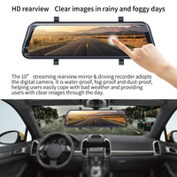 Caméra de tableau de bord pour voiture avec écran plein écran de 9,66 pouces, rétroviseur, WIFI, caméra 360 degrés, double objectif, GPS, caméra de recul