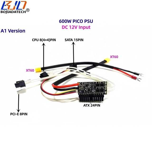 600W Output 12V XT60 Input DC ATX 24PIN PICO PSU Power Supply Module Direct Plug for Mini ITX PC Computer Case / Graphics Card