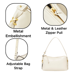 真皮柔软可调斜跨时尚流浪汉轻量袋拉链封口手提包女性日常休闲购物 - Product Image 2