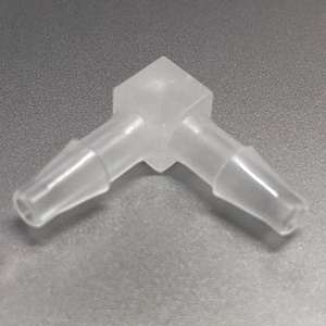 ZDVseal PVDF PP Coudé à 90° translucide blanc, à double raccordement, à coins carrés, 1/16 po (5,6 mm) 1/4 po, raccords de tuyauterie à barbillon - Product Image 4