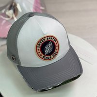 Casquette de baseball Sweet Pants Home Run Trucker en toile vieillie vintage, avec sous-visière à carreaux, réglable et respirante